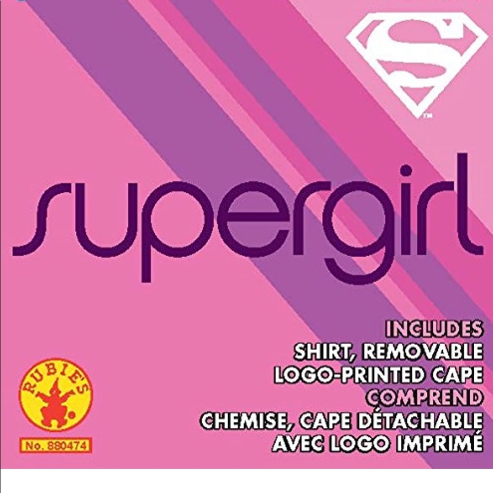 Rubies comic super girl shirt with cape NWT size s - Picture 5 of 5